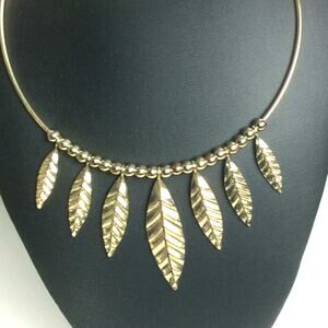 Feather Choker Gold Color Seven Feathers -Size-@ 5” Top to Bottom